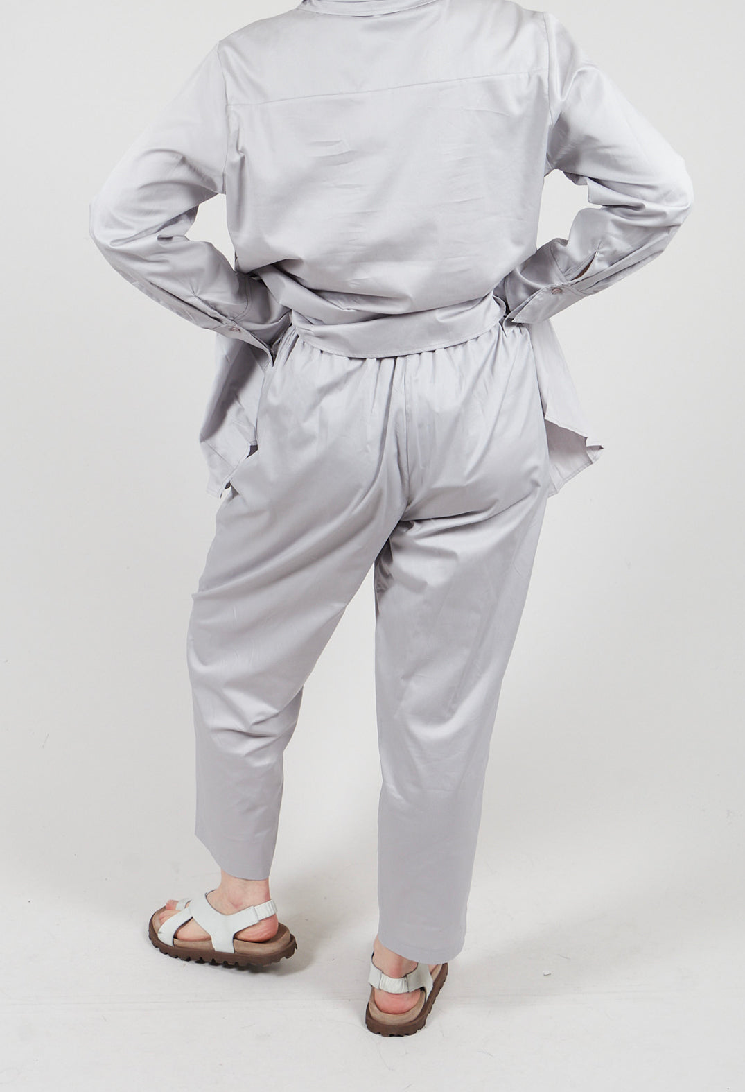 Straight Leg Trouser in Silver