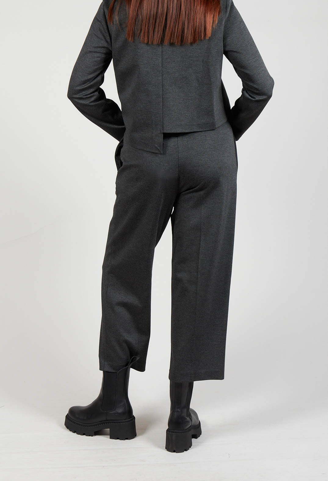 Straight Leg Trousers in Antracite Melange