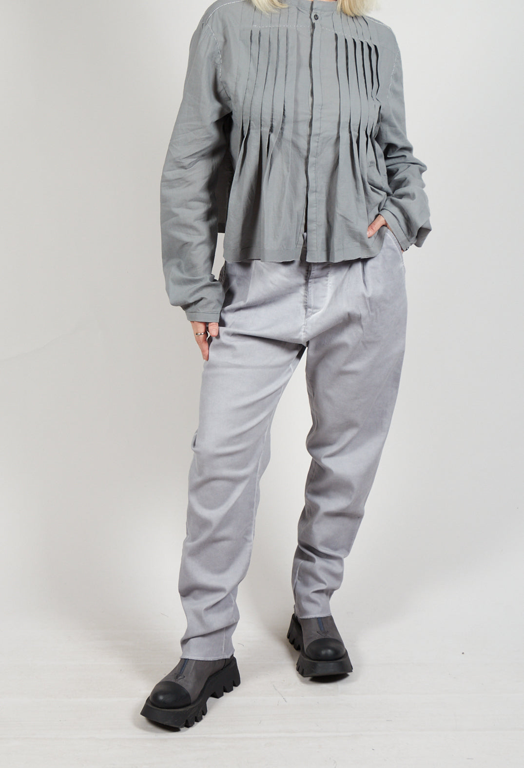 Straight Leg Trousers in Grey