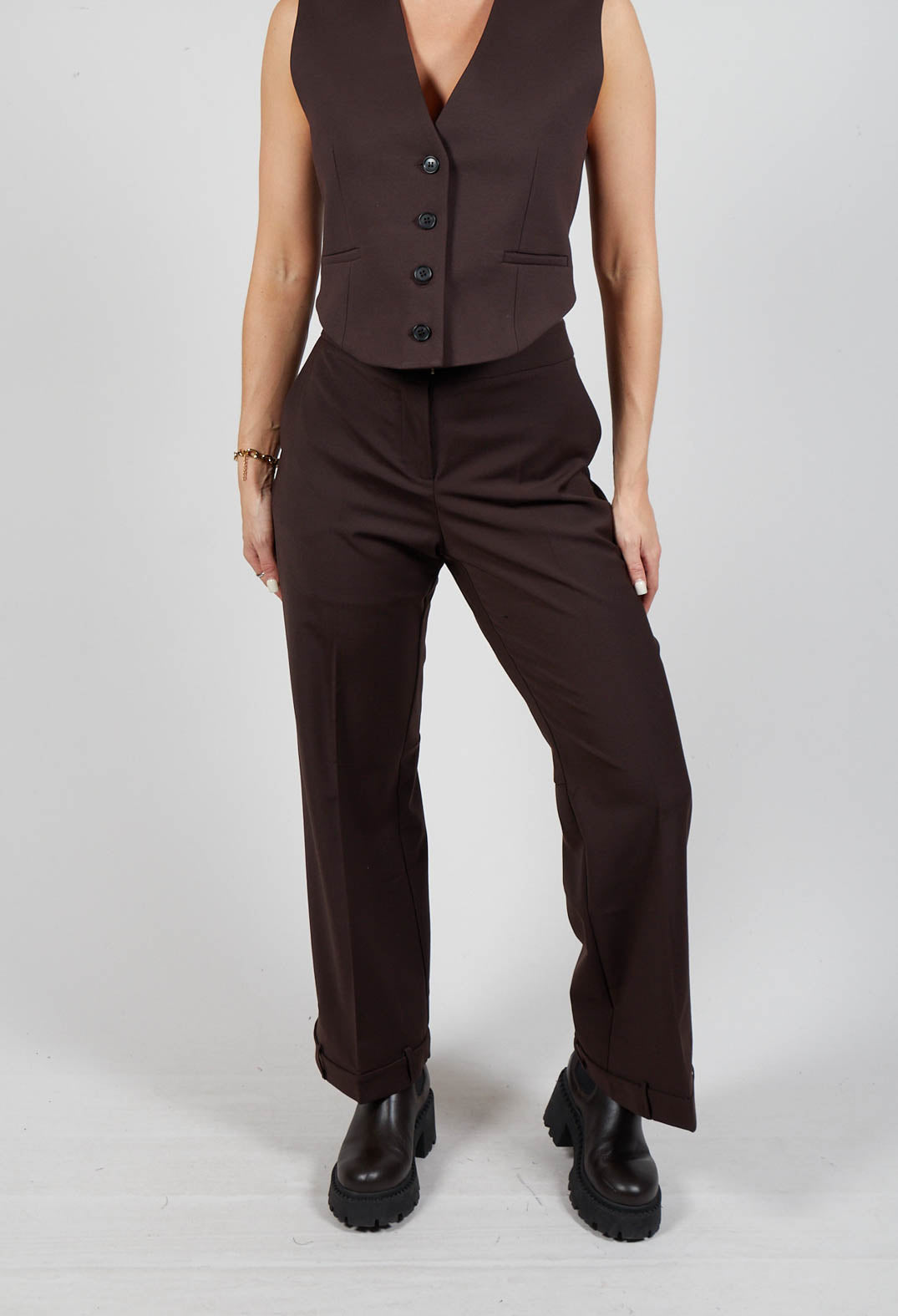 Straight Leg Trousers with Feature Hems in Java