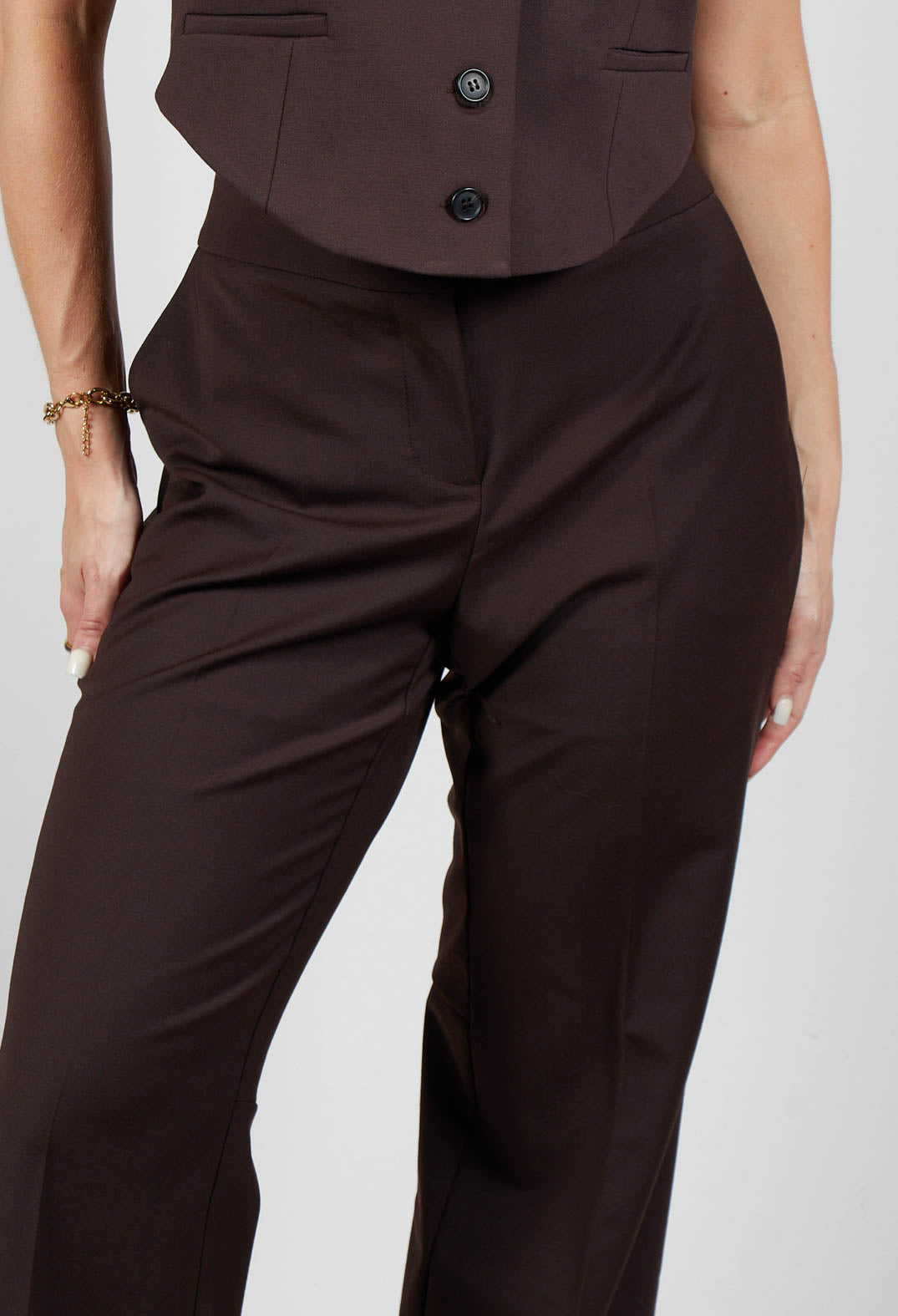 Straight Leg Trousers with Feature Hems in Java