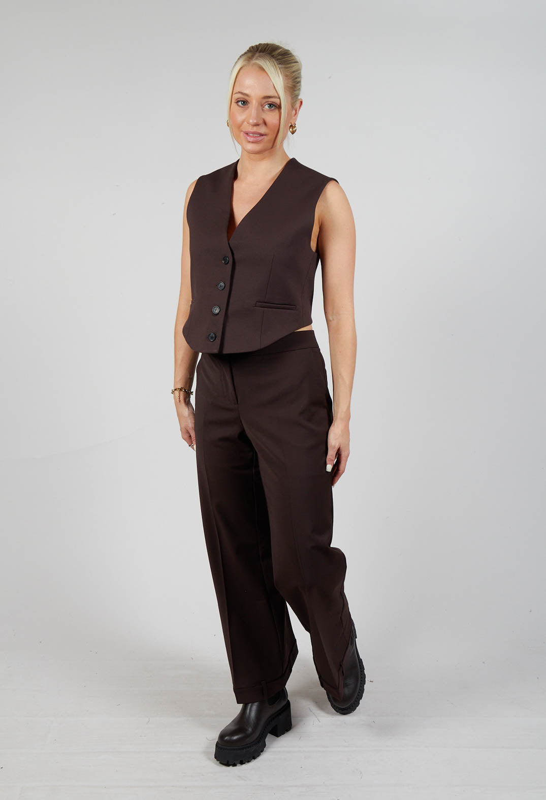 Straight Leg Trousers with Feature Hems in Java