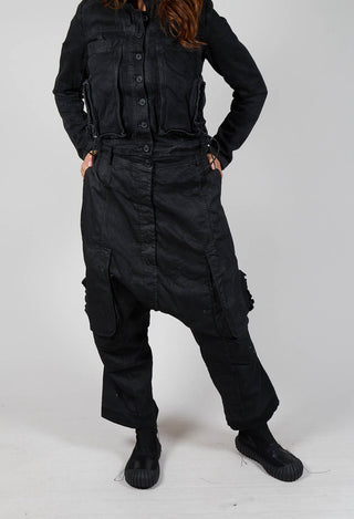 Straight Leg Utility Trousers in Black