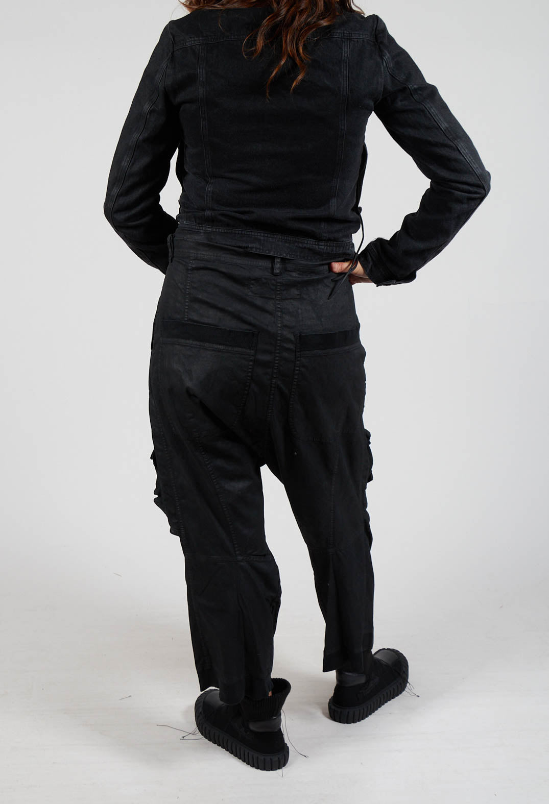 Straight Leg Utility Trousers in Black