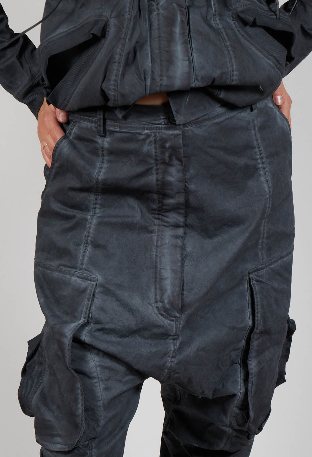 Straight Leg Utility Trousers in Coal Cloud