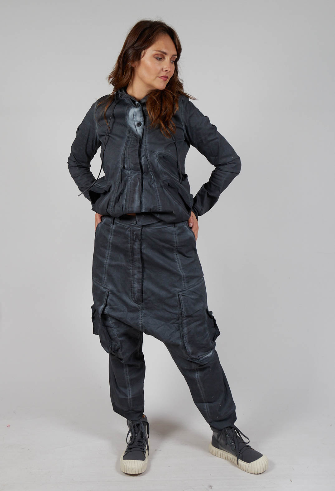 Straight Leg Utility Trousers in Coal Cloud