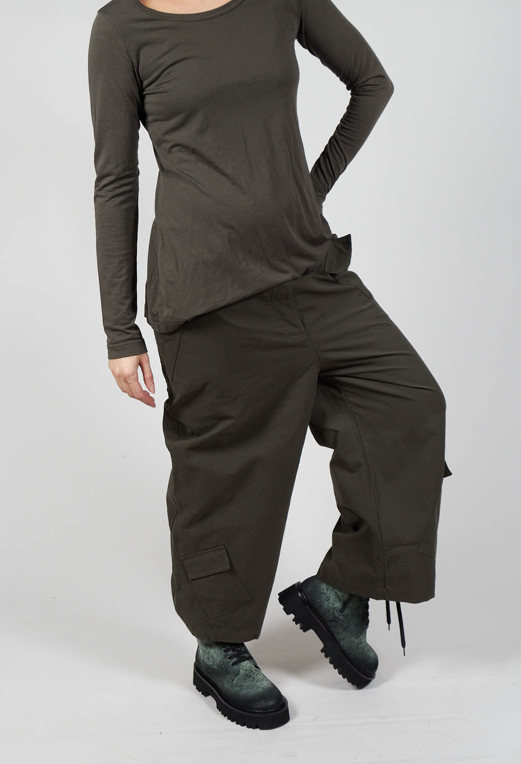 Straight Leg Utility Trousers in Jungle