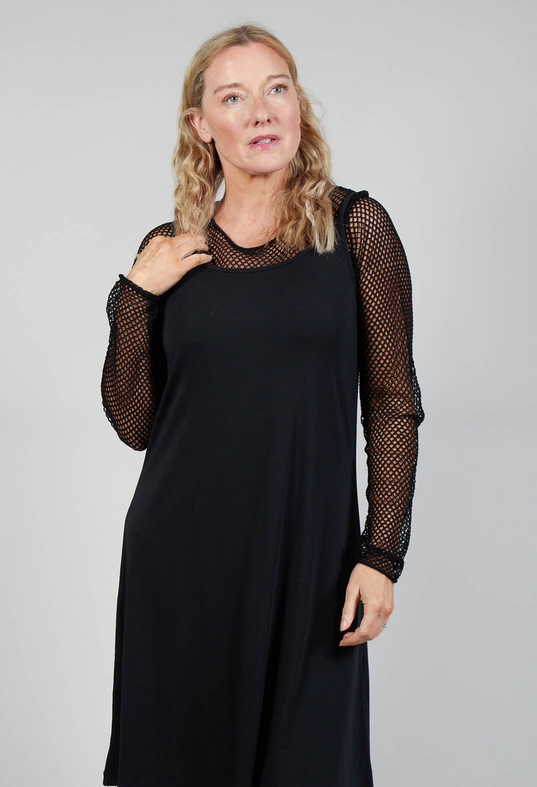 Strappy Jersey Dress in Black