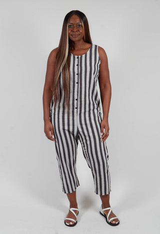 Stripe Jumpsuit in Light Grey