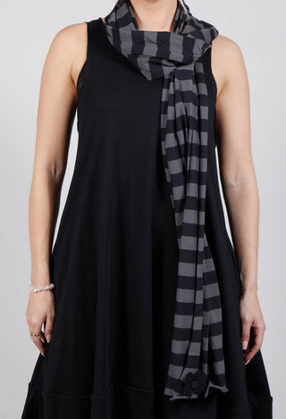 Stripe Scarf in Black and Grey