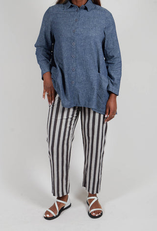 Stripe Trousers in Light Grey