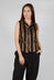 Striped Corduroy Waistcoat in Black and Brown