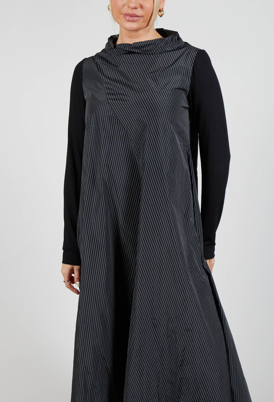 Striped Dras Dress in Black