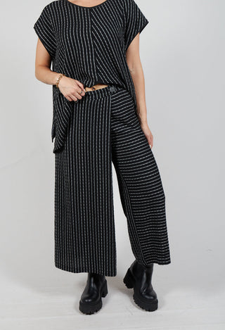 Striped Joso Trousers in Black