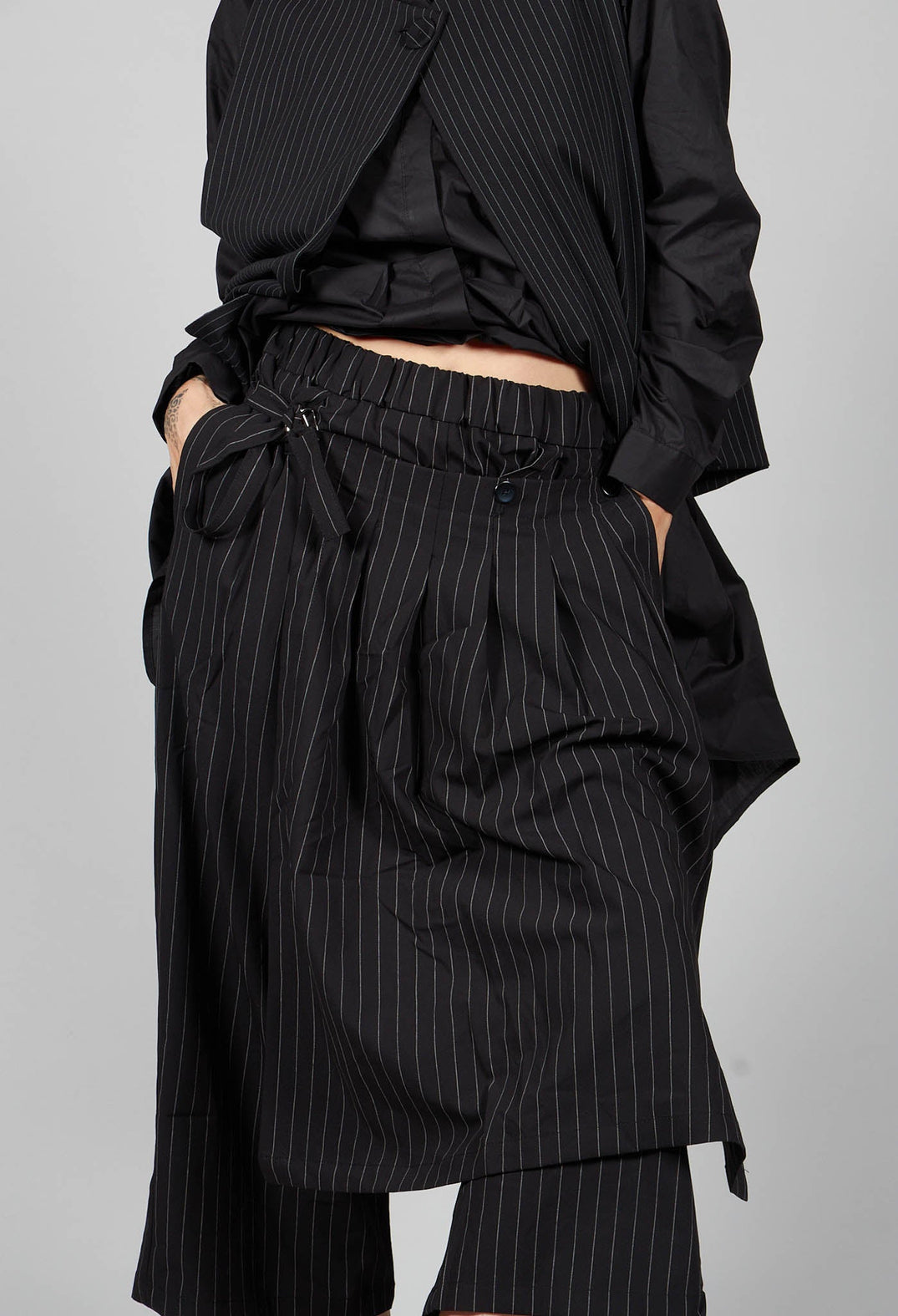 Striped Pleated Culottes