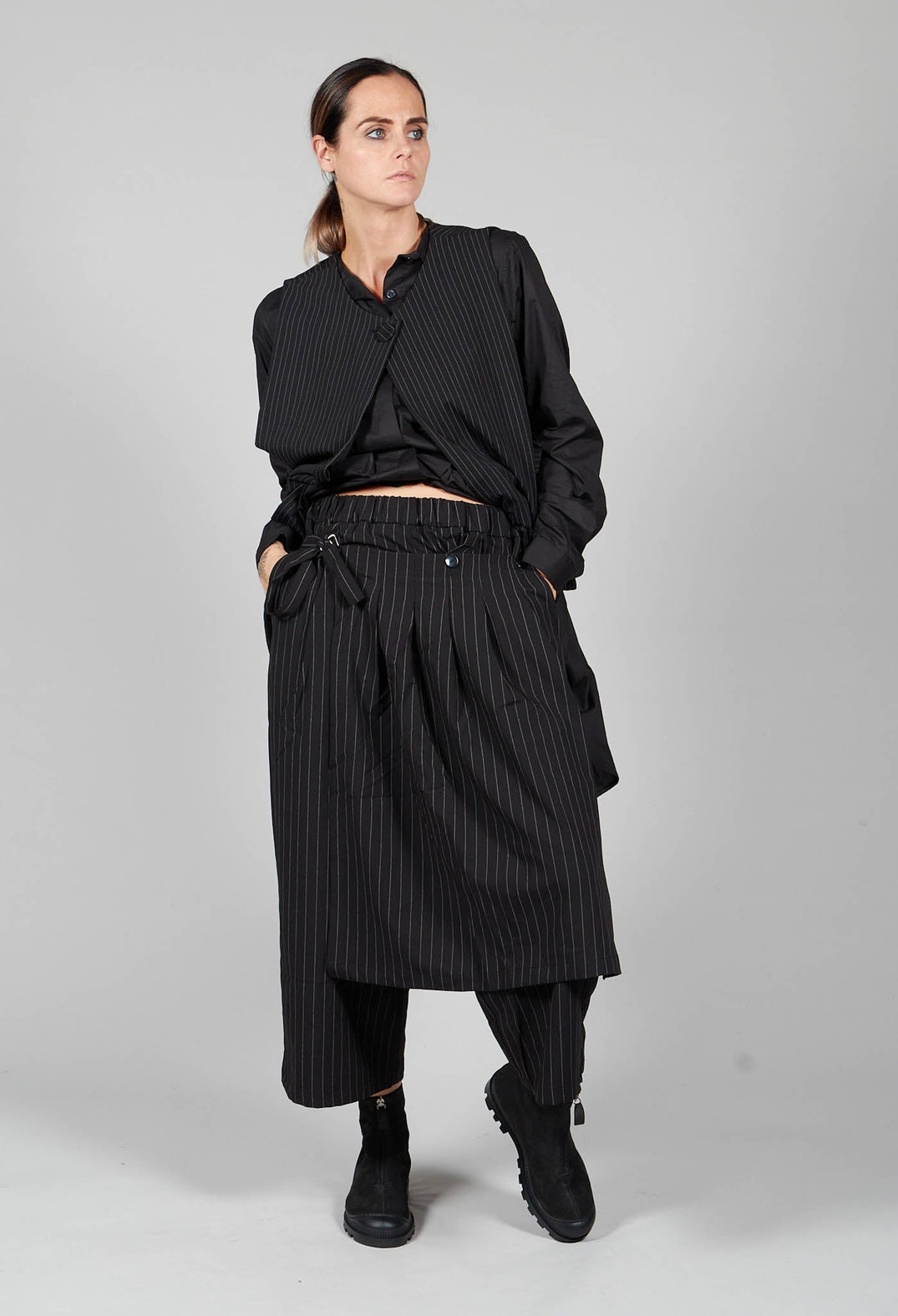 Striped Pleated Culottes