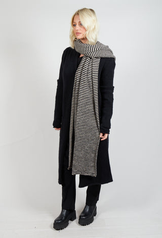 Striped Scarf in Crème and Black