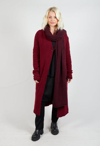 Striped Scarf in Merlot and Black