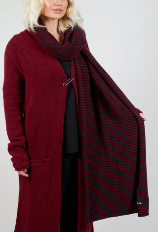 Striped Scarf in Merlot and Black