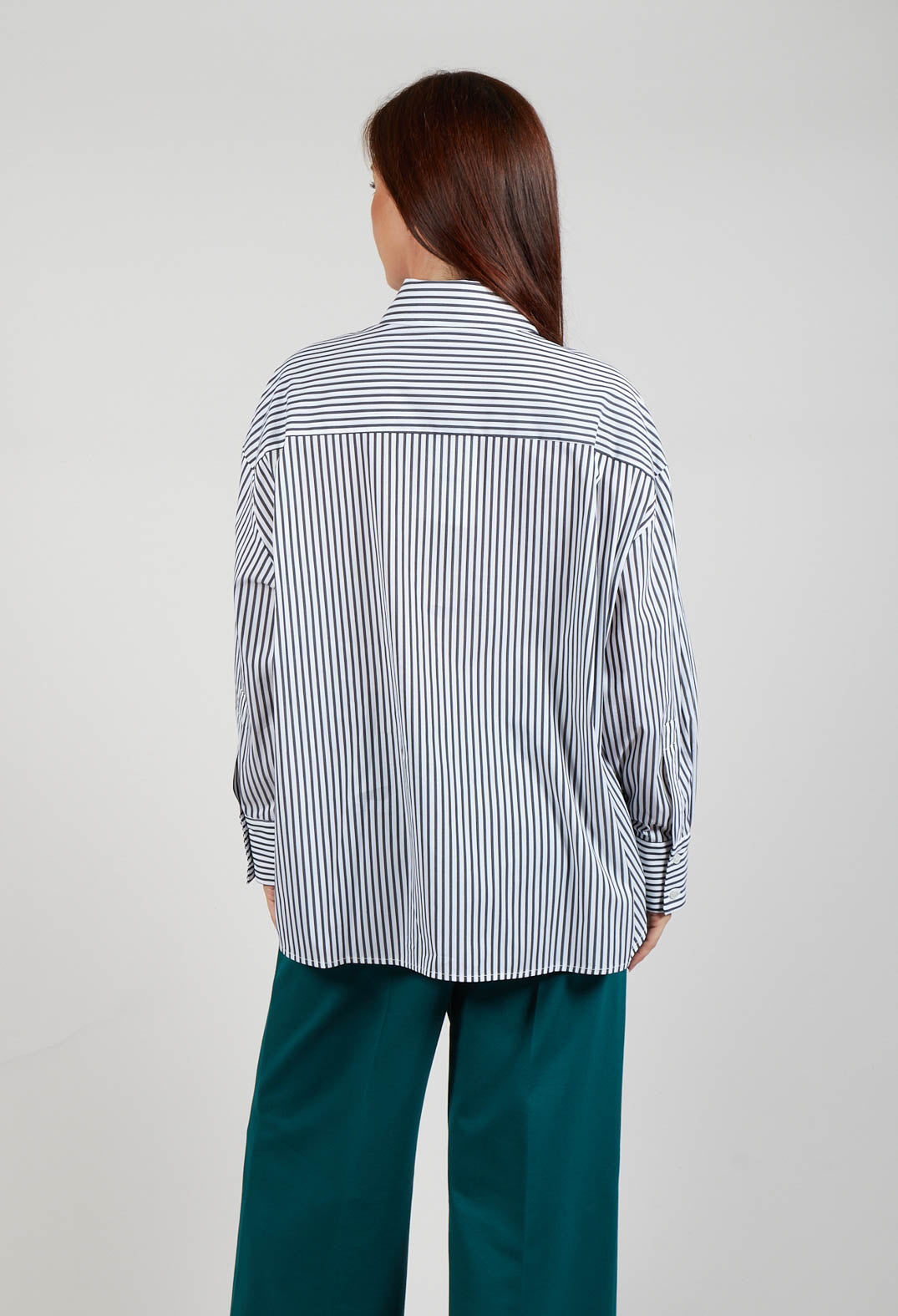 Striped Shirt in Off White and Antacite