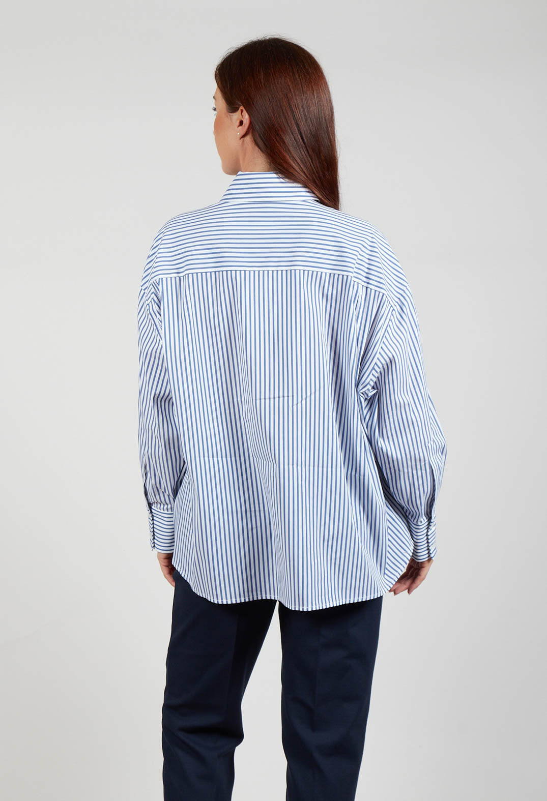 Striped Shirt in Off White and Blue