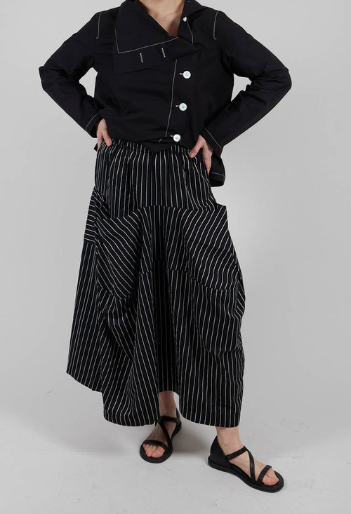 Striped Skirt in Black and White