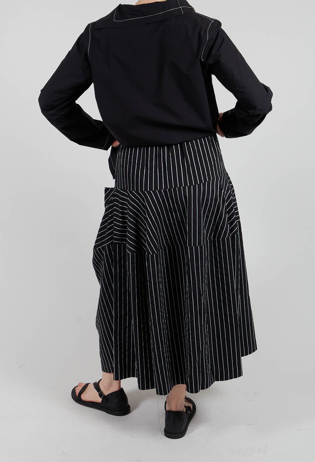 Striped Skirt in Black and White