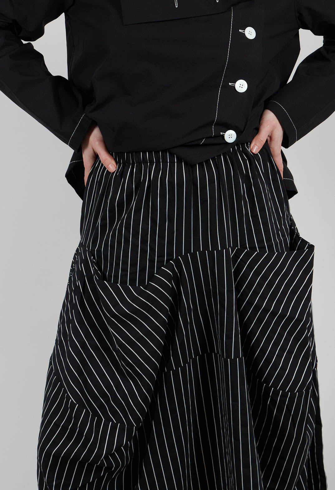 Striped Skirt in Black and White