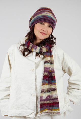 Striped Wool Scarf in Iris