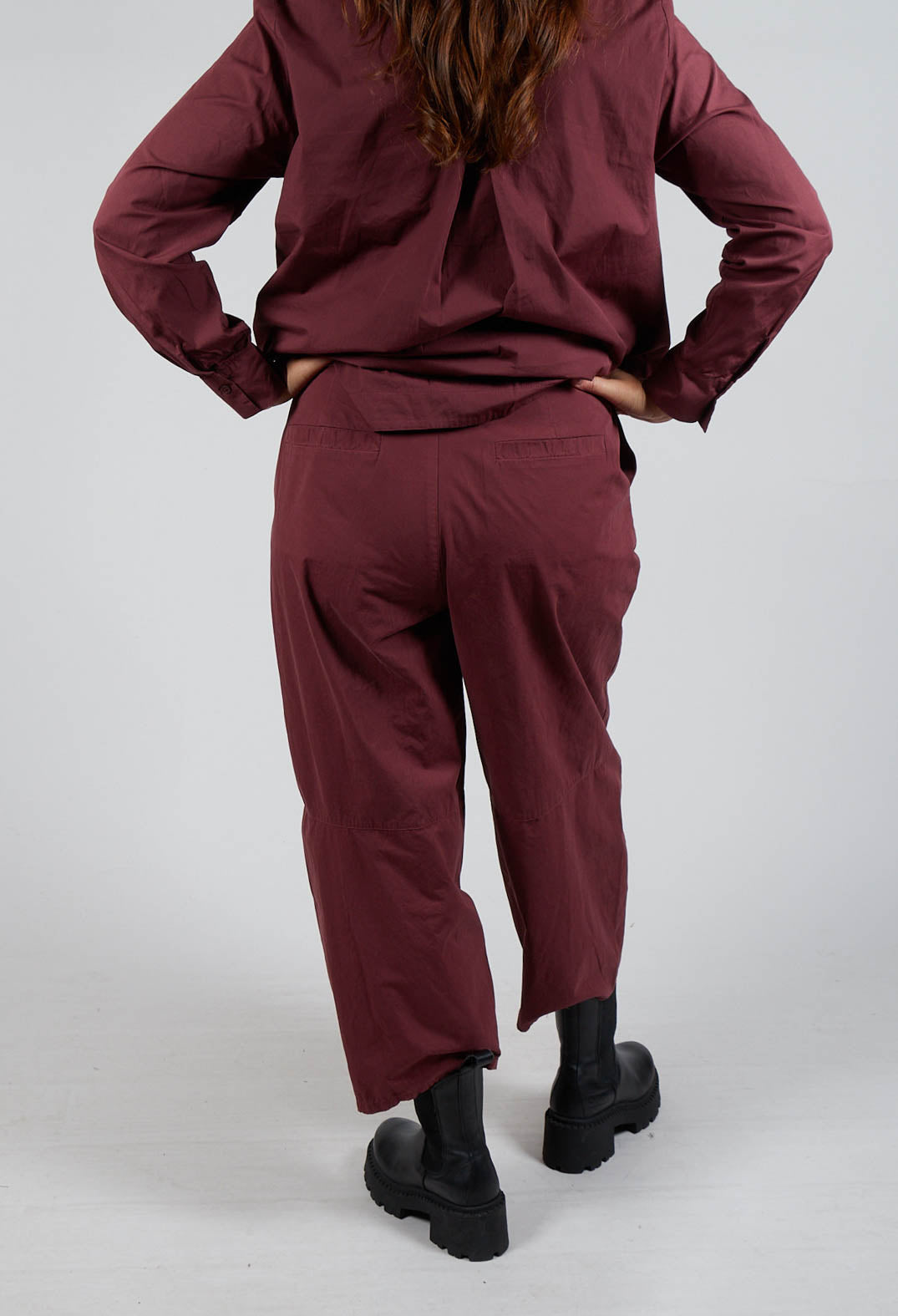 Structured Balloon Leg Trousers in Intense Rust