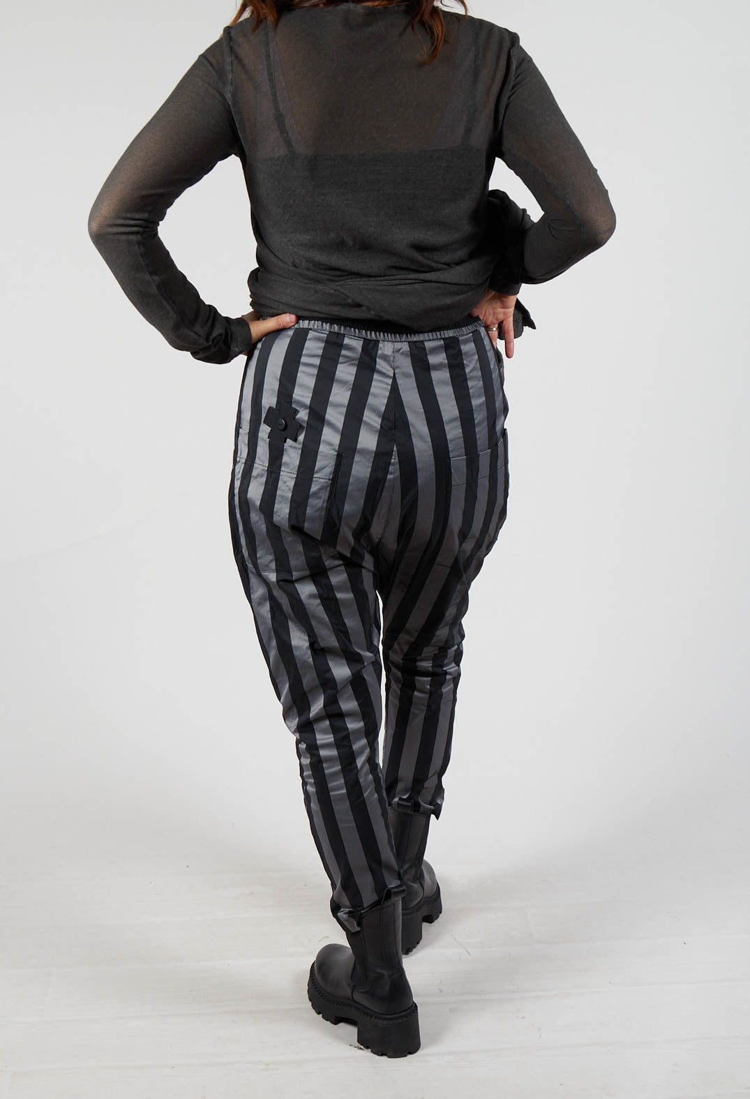 T Pant Drop Crotch Trousers in Stripe