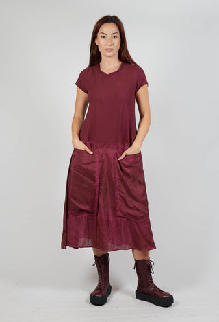 T-Shirt Pocket Dress in Merlot Cloud