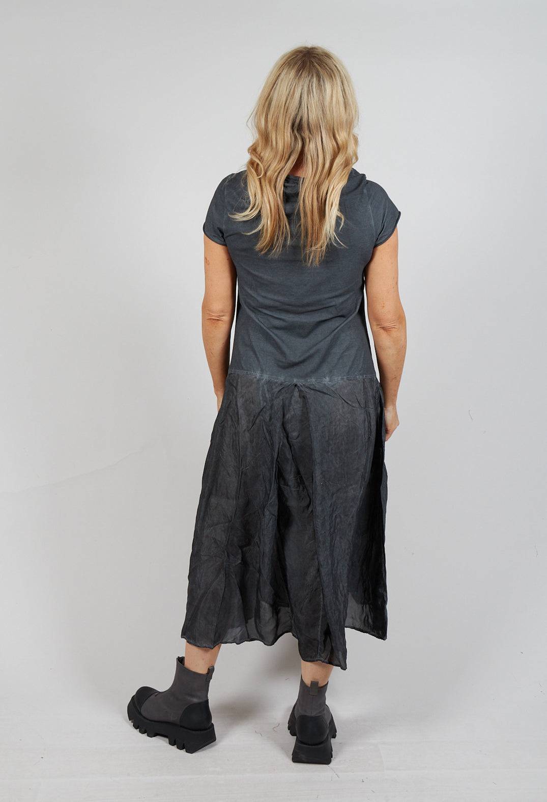 T-Shirt Pocket Dress in Slate Cloud