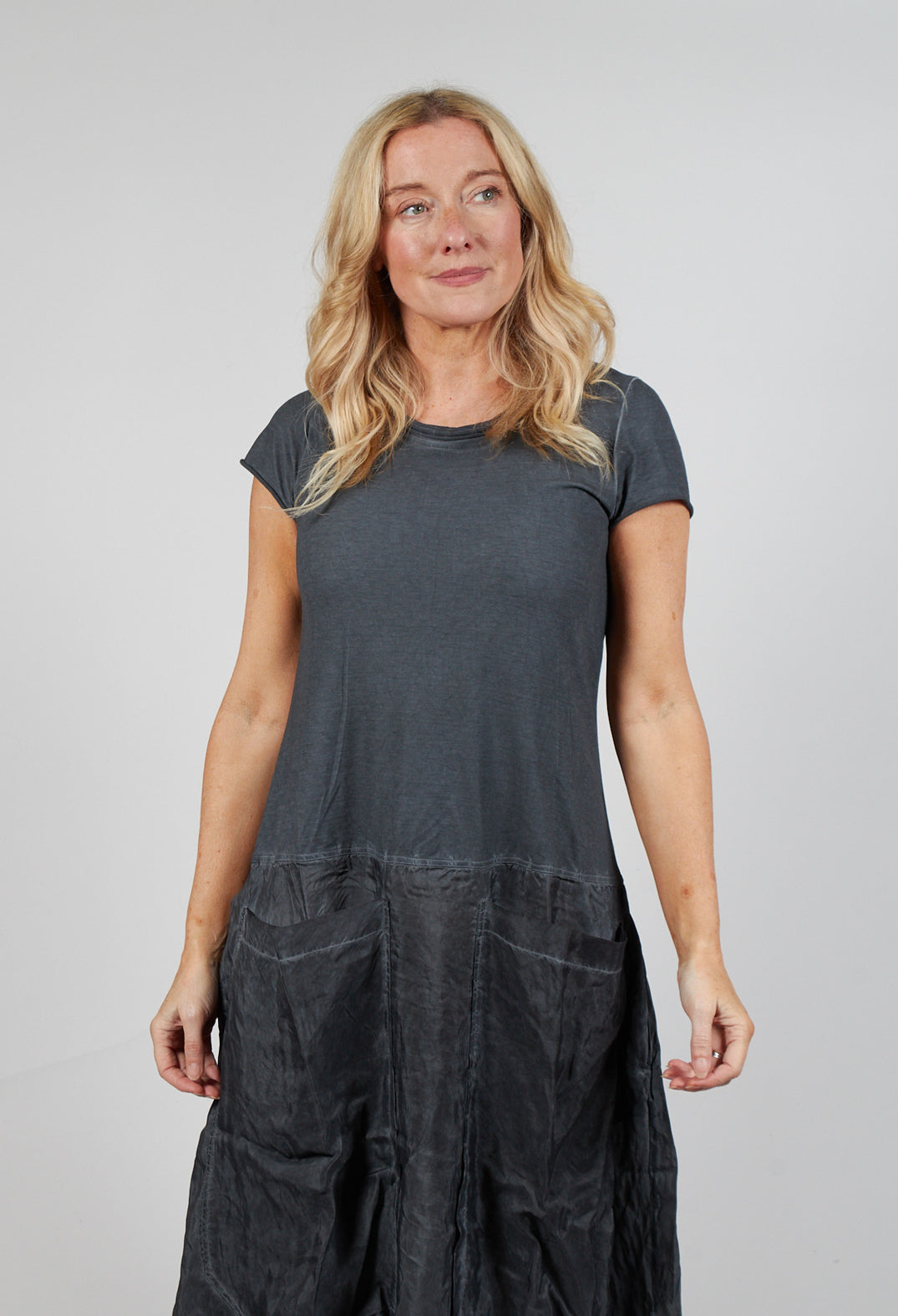 T-Shirt Pocket Dress in Slate Cloud