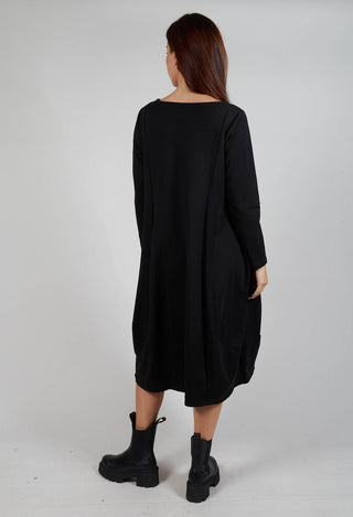 Taffata Front Dress in Black