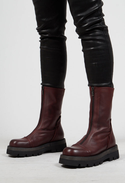 Tall Ankle Boots with Contrasting Sole in Gasoline Britanic