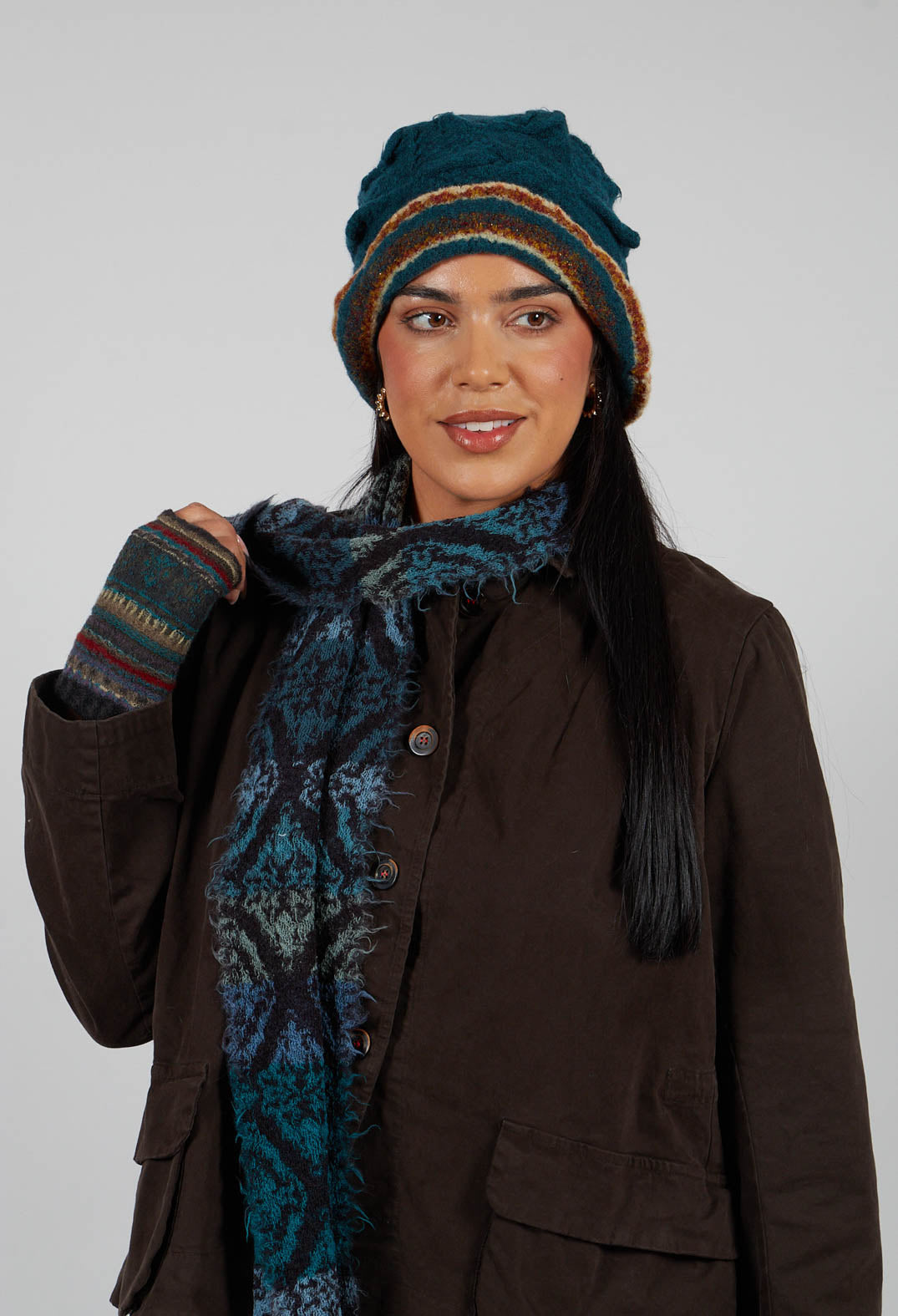 Tama Wool Scarf in Turquoise