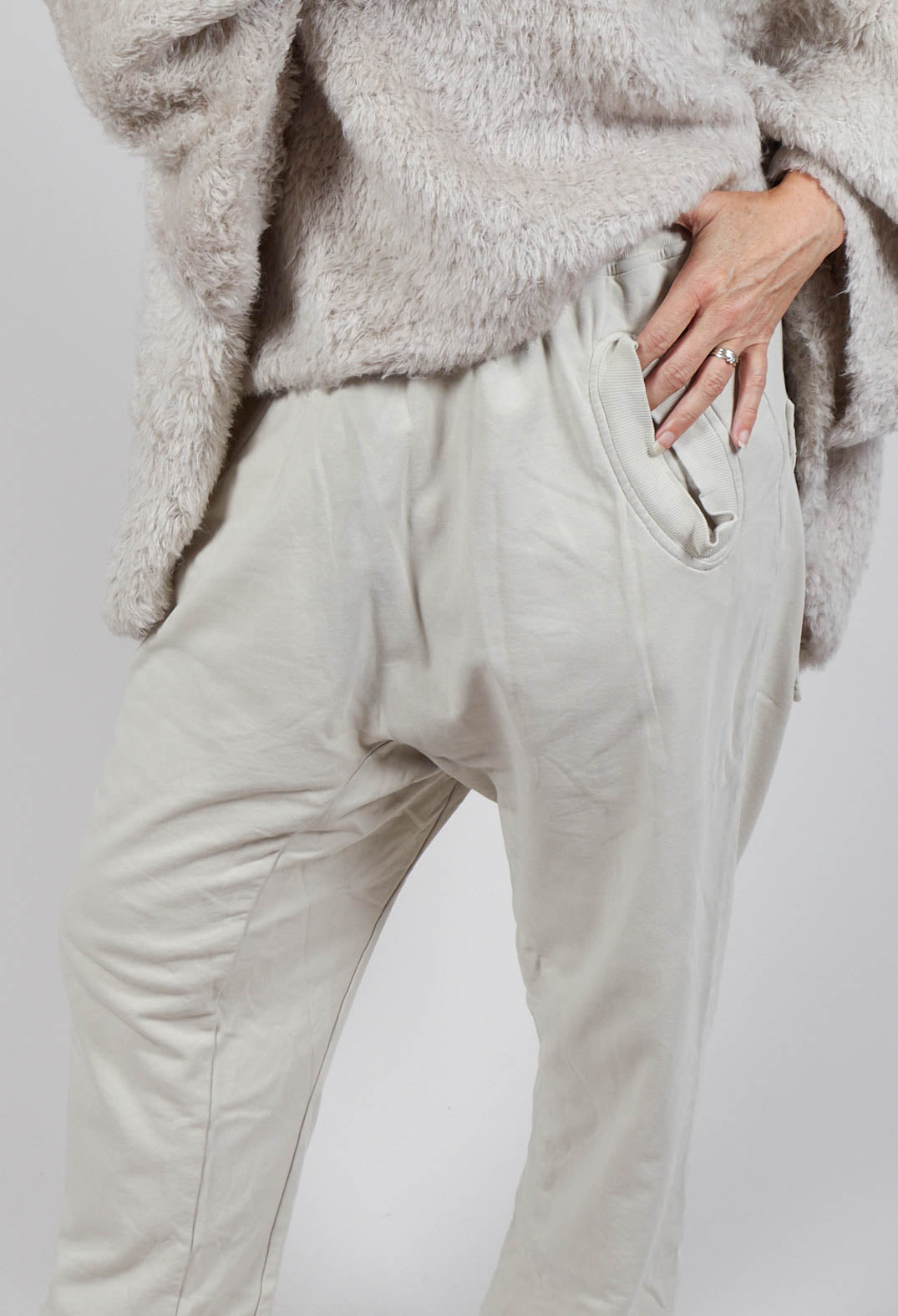 Tapered Ankle Sweatpants in Eraser Olivia May