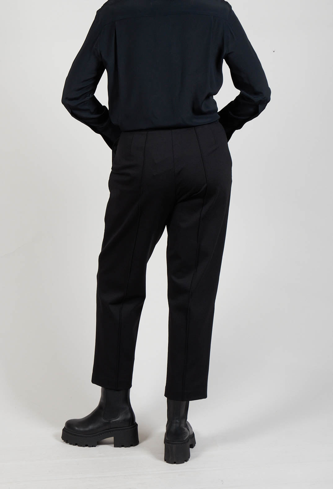 Tapered Jersey Trousers in Nero