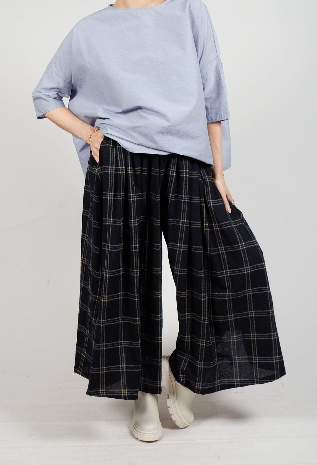 Tartan Trousers in Black