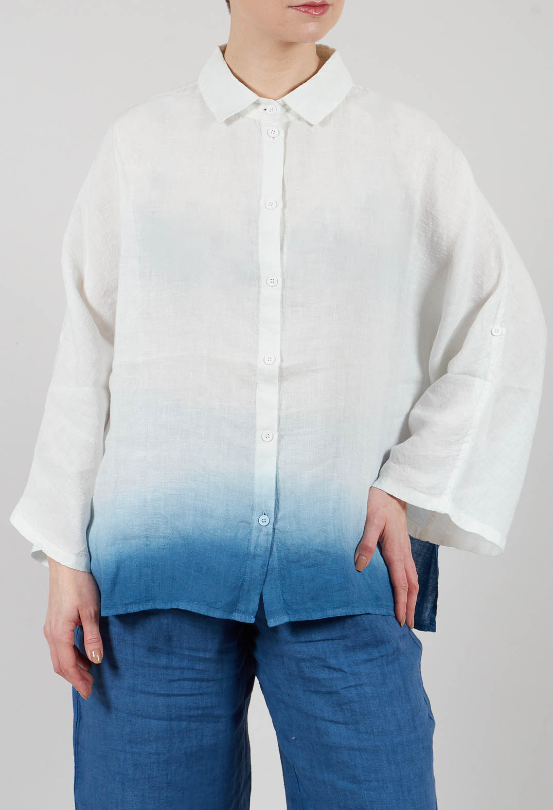 Tege Blouse in Blue Dip Dye