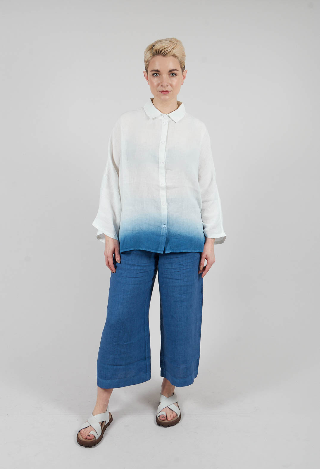 Tege Blouse in Blue Dip Dye