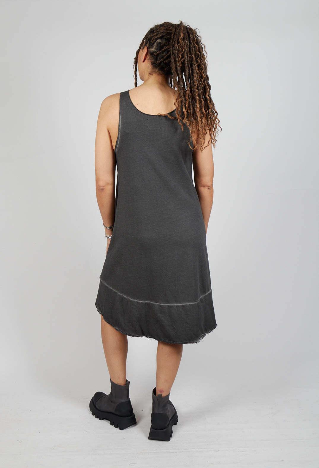 Terry Dress in Asphalt