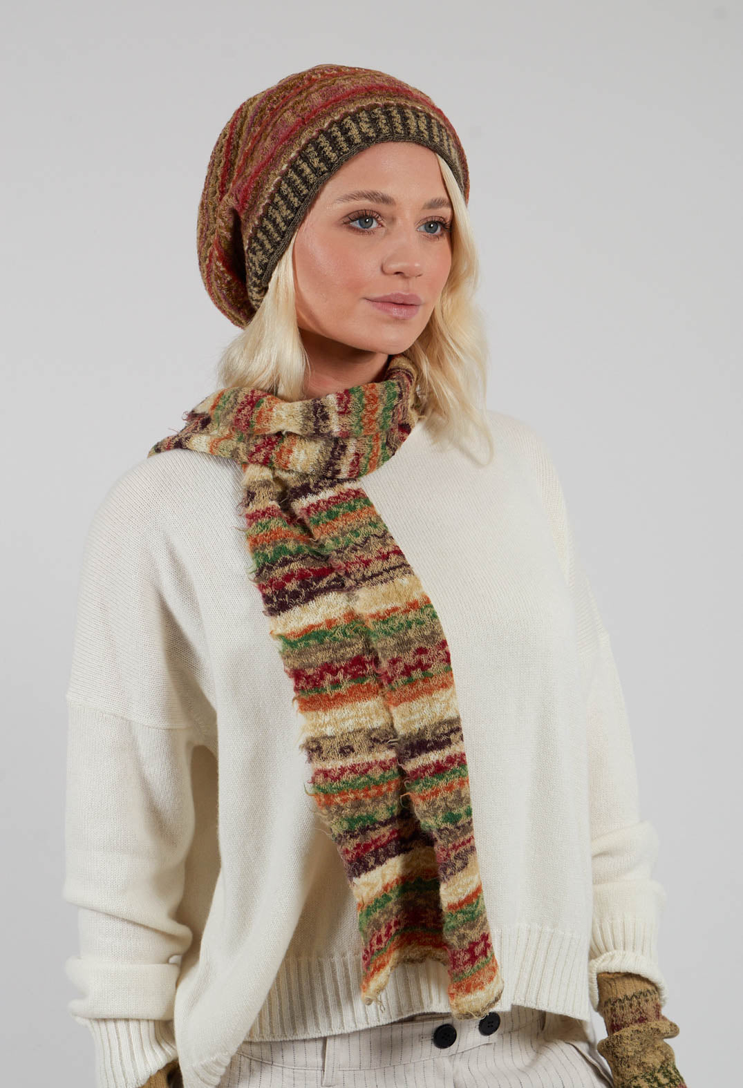 Textile Wool Scarf in Greige