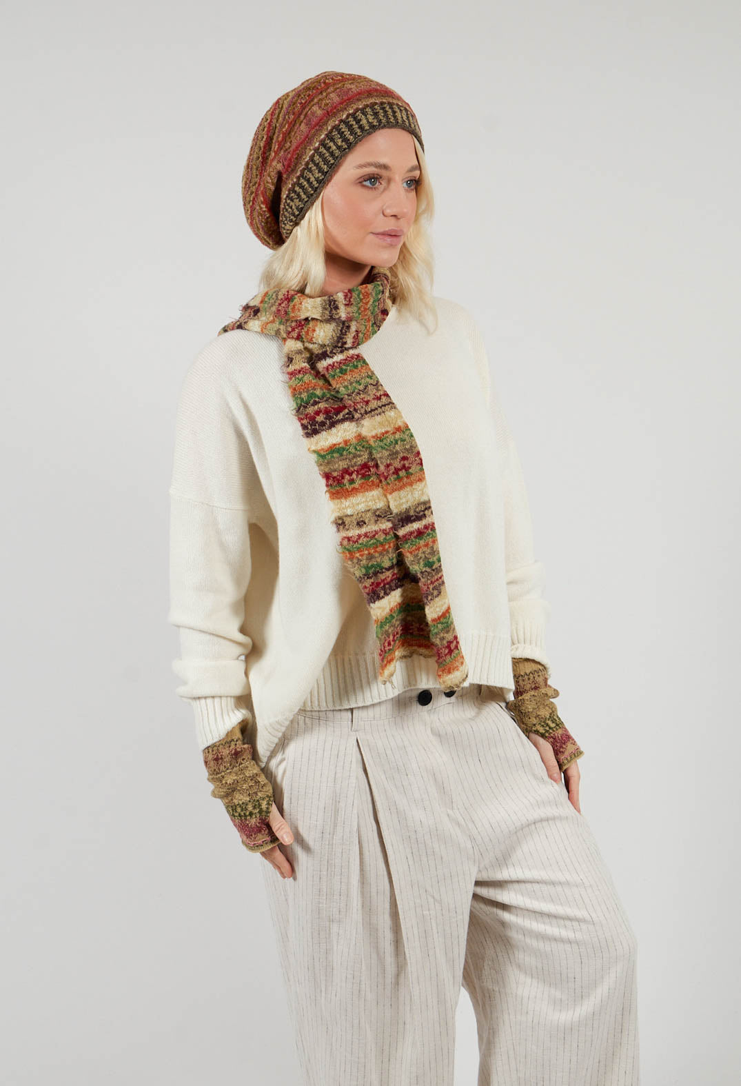 Textile Wool Scarf in Greige