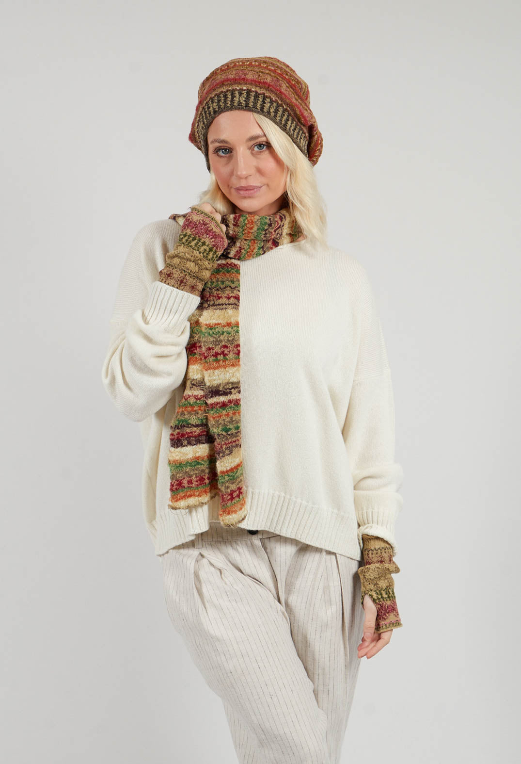 Textile Wool Scarf in Greige