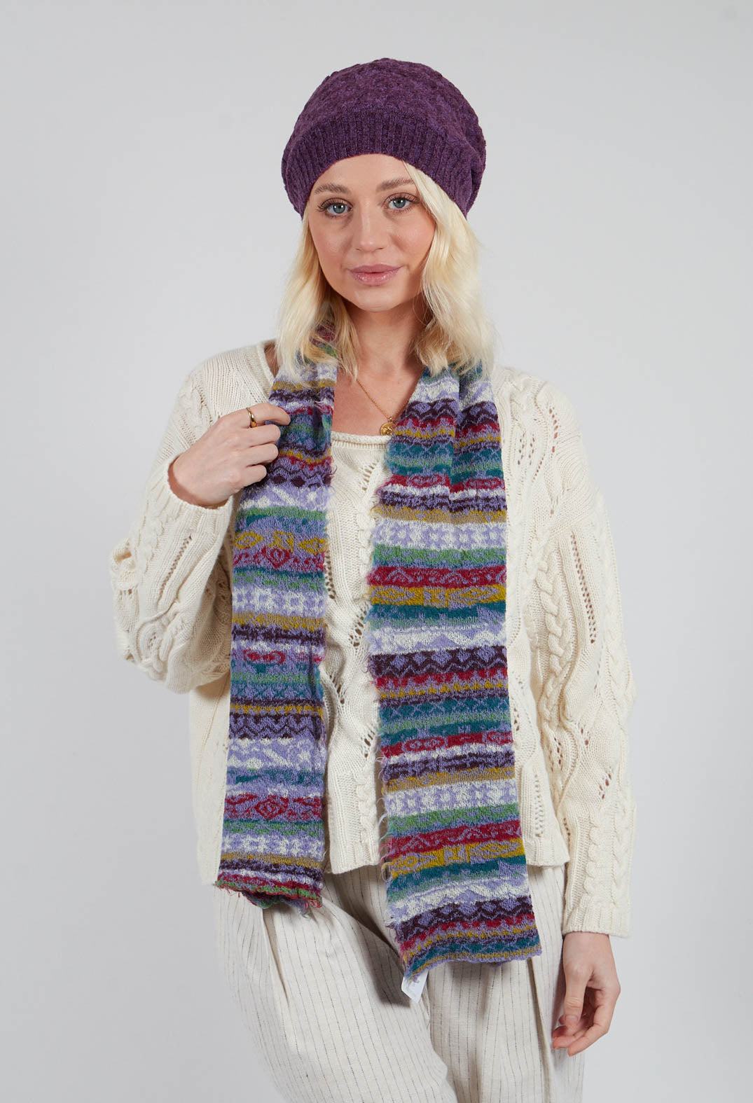 Textile Wool Scarf in Iris