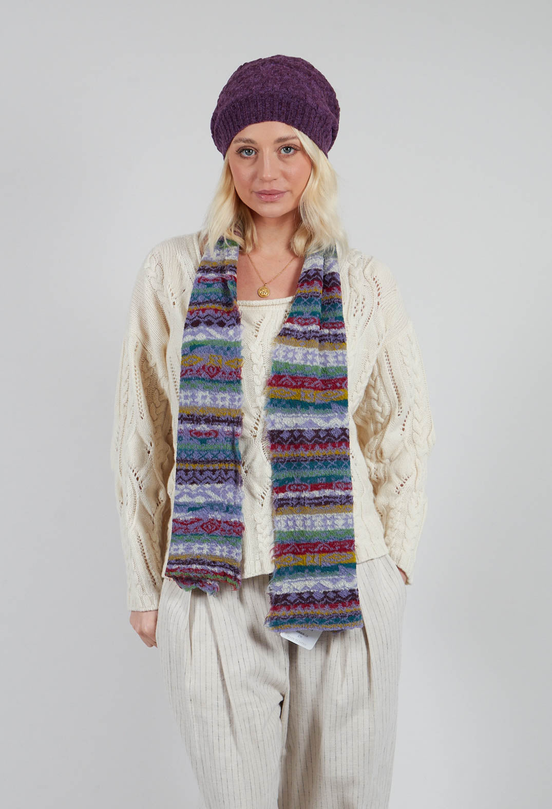 Textile Wool Scarf in Iris