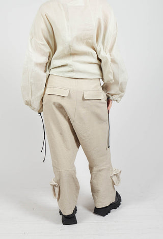 Textured Baggy Trousers in Eraser Mel