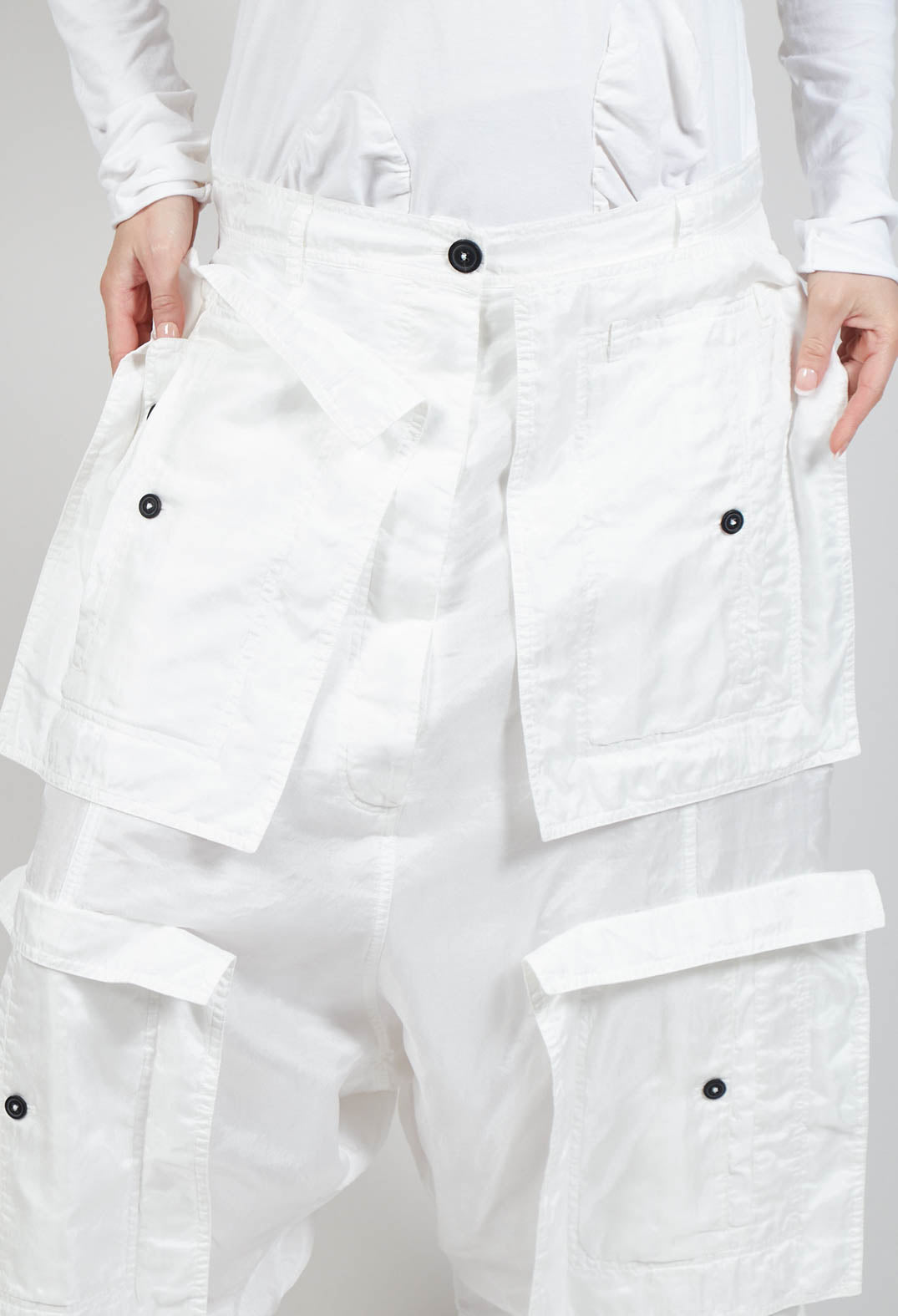 Textured Culottes in White